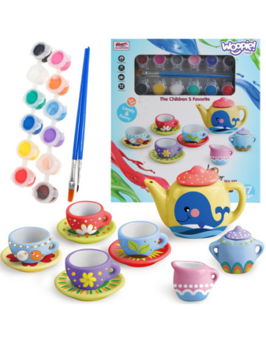 WOOPIE Zestaw Serwis do Herbaty Ceramiczny do Malowania