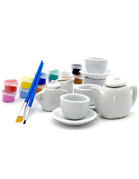 WOOPIE Zestaw Serwis do Herbaty Ceramiczny do Malowania