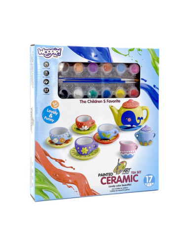 WOOPIE Zestaw Serwis do Herbaty Ceramiczny do Malowania