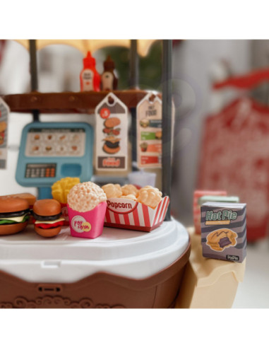 WOOPIE FastFood Sklep na Kółkach Wózek Wlizka 59 akc. 4w1