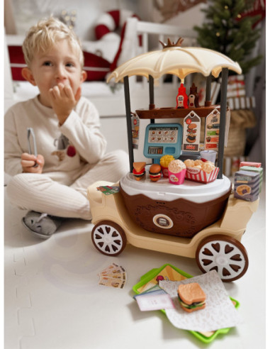 WOOPIE FastFood Sklep na Kółkach Wózek Wlizka 59 akc. 4w1