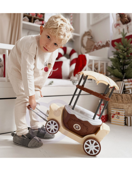 WOOPIE FastFood Sklep na Kółkach Wózek Wlizka 59 akc. 4w1