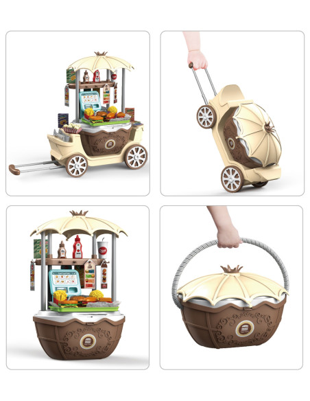 WOOPIE FastFood Sklep na Kółkach Wózek Wlizka 59 akc. 4w1