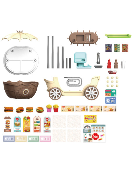 WOOPIE FastFood Sklep na Kółkach Wózek Wlizka 59 akc. 4w1