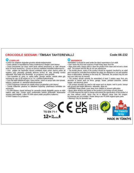 WOOPIE Bujak Wieloosobowy KROKODYL Huśtawka Równoważna