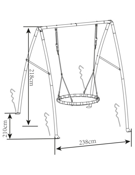 Axi Bocianie Gniazdo Huśtawka z Metalowym Stelażem dla Dzieci