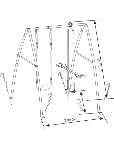AXI Huśtawki Ogrodowe z Metalowym Stelażem dla Dzieci