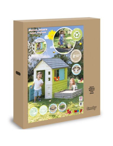 SMOBY Domek Ogrodowy Zielony + Piaskownica