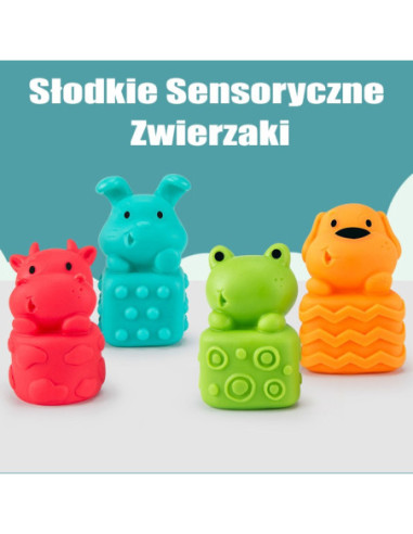 WOOPIE Klocki Sensoryczne Układanka do Ściskania Dźwięk Nauka Liczenia 20 el.