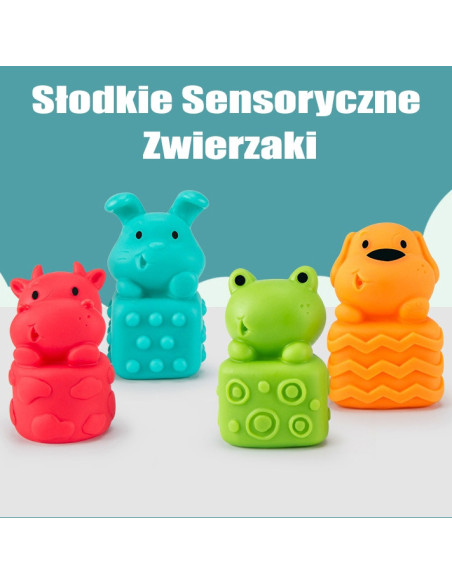 WOOPIE Klocki Sensoryczne Układanka do Ściskania Dźwięk Nauka Liczenia 20 el.