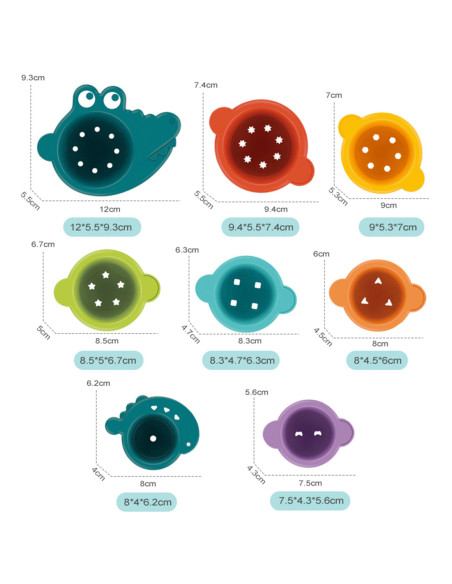 WOOPIE Zabawka do Kąpieli Kubeczki Przelewowe Krokodylek