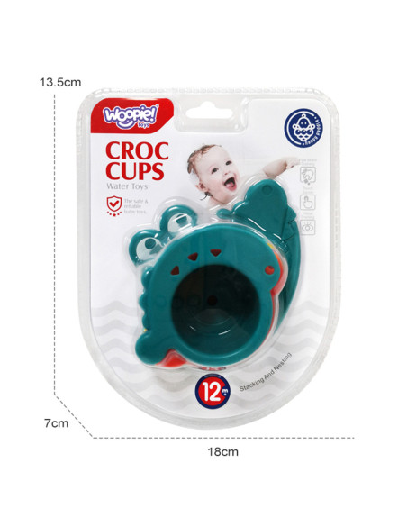 WOOPIE Zabawka do Kąpieli Kubeczki Przelewowe Krokodylek