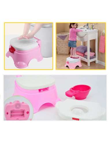 WOOPIE Pierwszy Nocnik dla Dziecka z Muzyką 3w1 Krzesełko Stopień