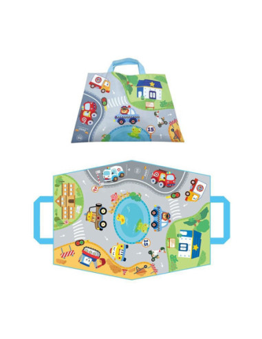 WOOPIE Miękkie Pluszowe Autka Zestaw Mata Drogowa 5 el.