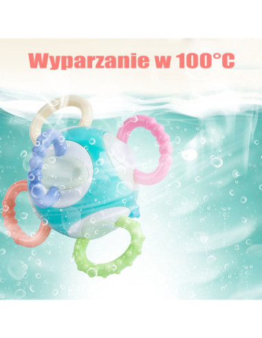 WOOPIE Zabawka Sensoryczna 2w1 Gryzak Grzechotka