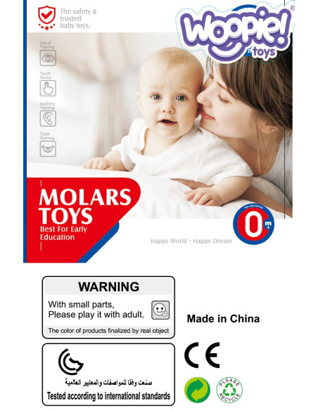 WOOPIE Zabawka Sensoryczna 2w1 Gryzak Grzechotka