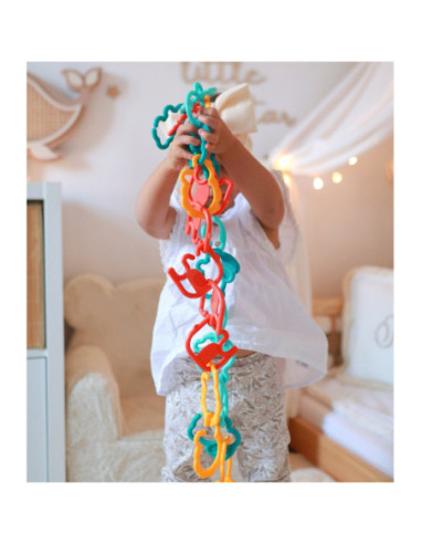 WOOPIE Zabawka Sensoryczna Gryzaki dla Niemowląt Zawieszki Zwierzątka Łańcuszek 24 el.