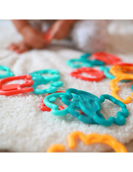 WOOPIE Zabawka Sensoryczna Gryzaki dla Niemowląt Zawieszki Zwierzątka Łańcuszek 24 el.