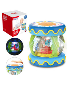 WOOPIE BABY Drum Music Box Projector 3-in-1 Musical Toy for Babies + Roller for Learning to Crawl