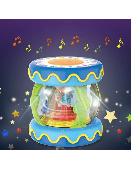 WOOPIE Bębenek Pozytywka ze Światłem Zabawka Muzyczna dla Niemowląt