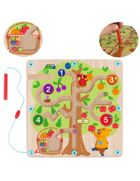 TOOKY TOY Labirynt Drzewko Owocowe Magnetyczne Nauka Liczenia