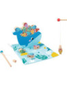 TOOKY TOY Drewniana Gra Wieloryb i Rybki Wielofunkcyjna 4 w 1