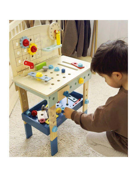 TOOKY TOY Drewniany Stół Do Majsterkowania Warsztat