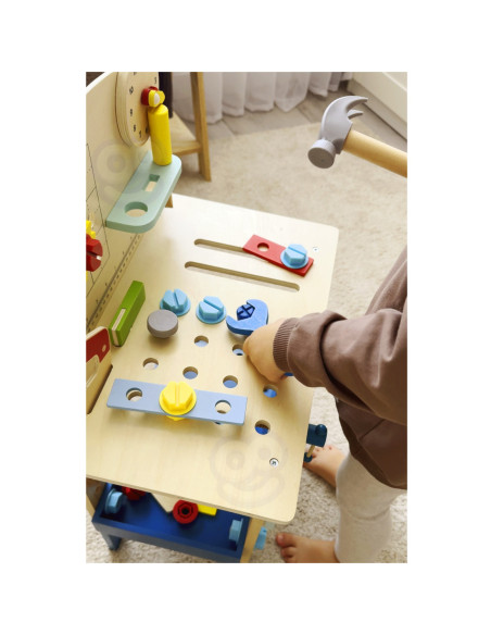 TOOKY TOY Drewniany Stół Do Majsterkowania Warsztat
