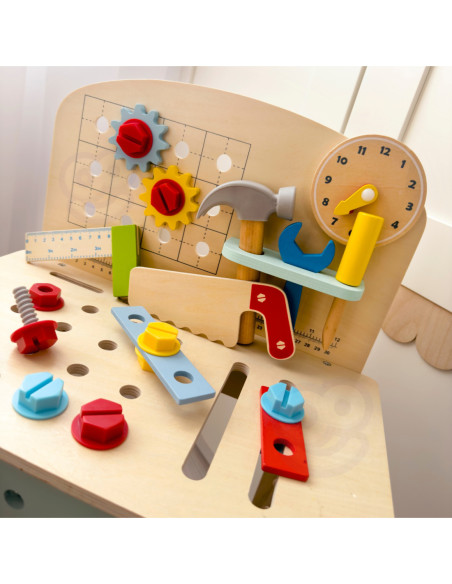 TOOKY TOY Drewniany Stół Do Majsterkowania Warsztat