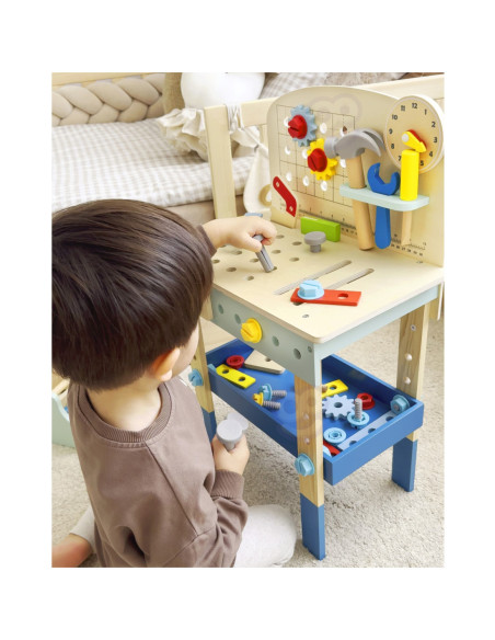 TOOKY TOY Drewniany Stół Do Majsterkowania Warsztat