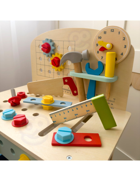 TOOKY TOY Drewniany Stół Do Majsterkowania Warsztat