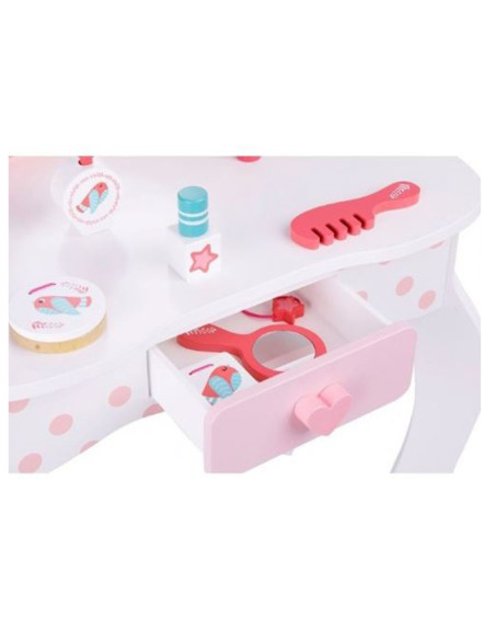 TOOKY TOY Drewniana Toaletka Dziecięca z Krzeszłem