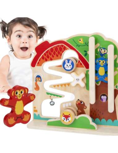 TOOKY TOY Drewniana Tablica Manipulacyjna Montessori