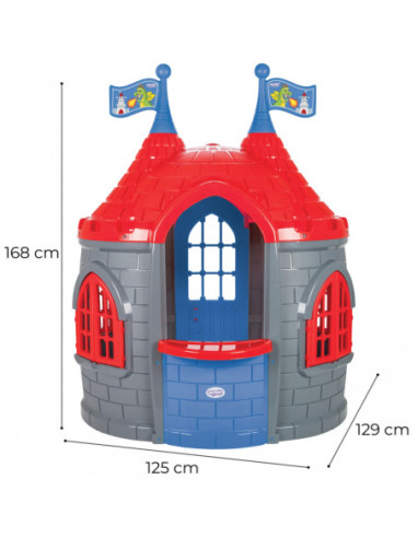 WOOPIE Domek Ogrodowy Zamek Dla Księżniczki i Rycerza Szary