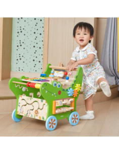 VIGA Chodzik Drewniany Pchacz Krokodylek Aktywności Edukacyjny 12w1 2