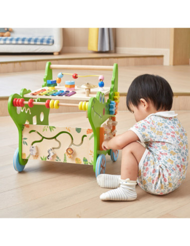 VIGA Chodzik Drewniany Pchacz Krokodylek Aktywności Edukacyjny 12w1