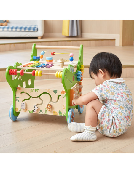 VIGA Chodzik Drewniany Pchacz Krokodylek Aktywności Edukacyjny 12w1