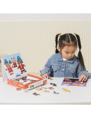 VIGA Drewaniana  Magnetyczna Układanka Rodzina Niedźwiadków