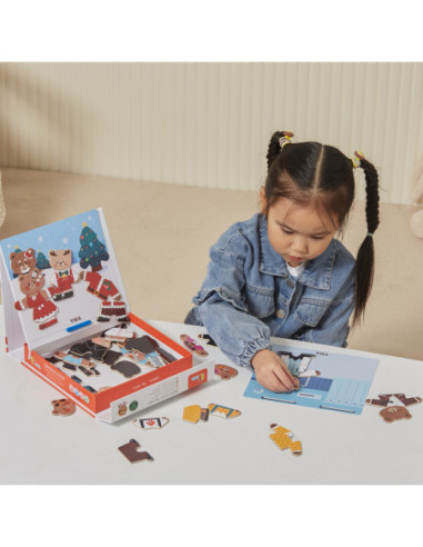 VIGA Drewaniana  Magnetyczna Układanka Rodzina Niedźwiadków