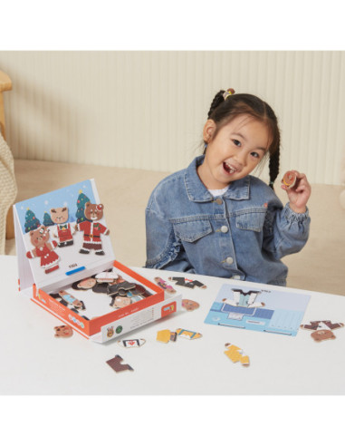 VIGA Drewaniana  Magnetyczna Układanka Rodzina Niedźwiadków