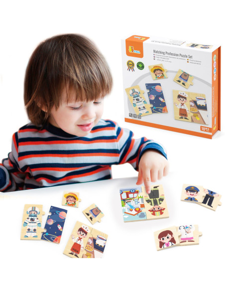 VIGA Drewniane Puzzle Układanka Dopasowanie Zawodów