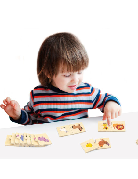 VIGA Drewniane Puzzle Układanka Zwierzątka Małe i Duże