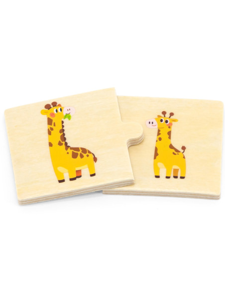 VIGA Drewniane Puzzle Układanka Zwierzątka Małe i Duże