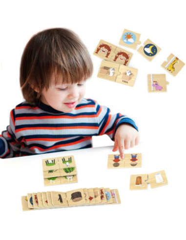 VIGA Drewniana Układanka Puzzle Przeciwieństwa