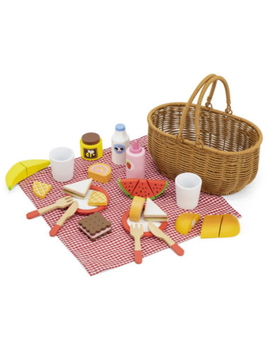 VIGA Drewniany Zestaw Piknikowy 30 el.