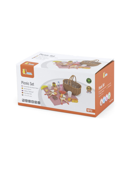 VIGA Drewniany Zestaw Piknikowy 30 el.
