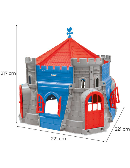 WOOPIE Ogromna Twierdza Domek Ogrodowy Zamek Dla Księżniczki i Rycerza Szary
