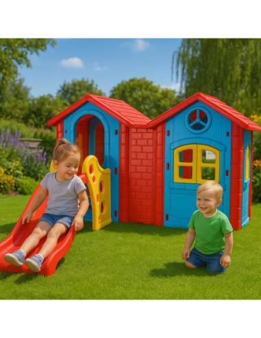 WOOPIE Plac Zabaw Domek ze Zjeżdżalnią 123 cm