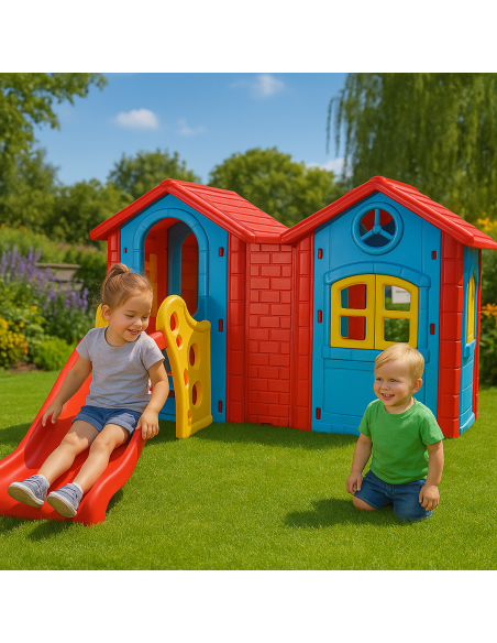 WOOPIE Plac Zabaw Domek ze Zjeżdżalnią 123 cm