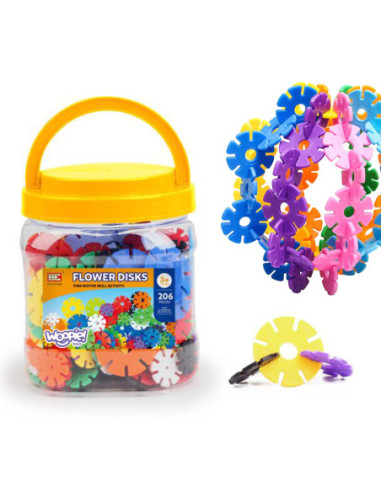 WOOPIE Klocki Konstrukcyjne Wafle Jeżyki w Tubie 206 el.